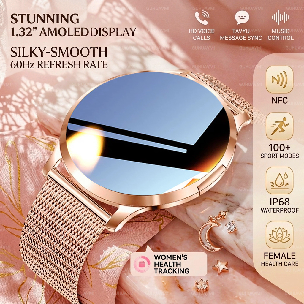 Smartwatch Stylish Watches For Women - Nouvelle Montre Connectée NFC Élégante pour