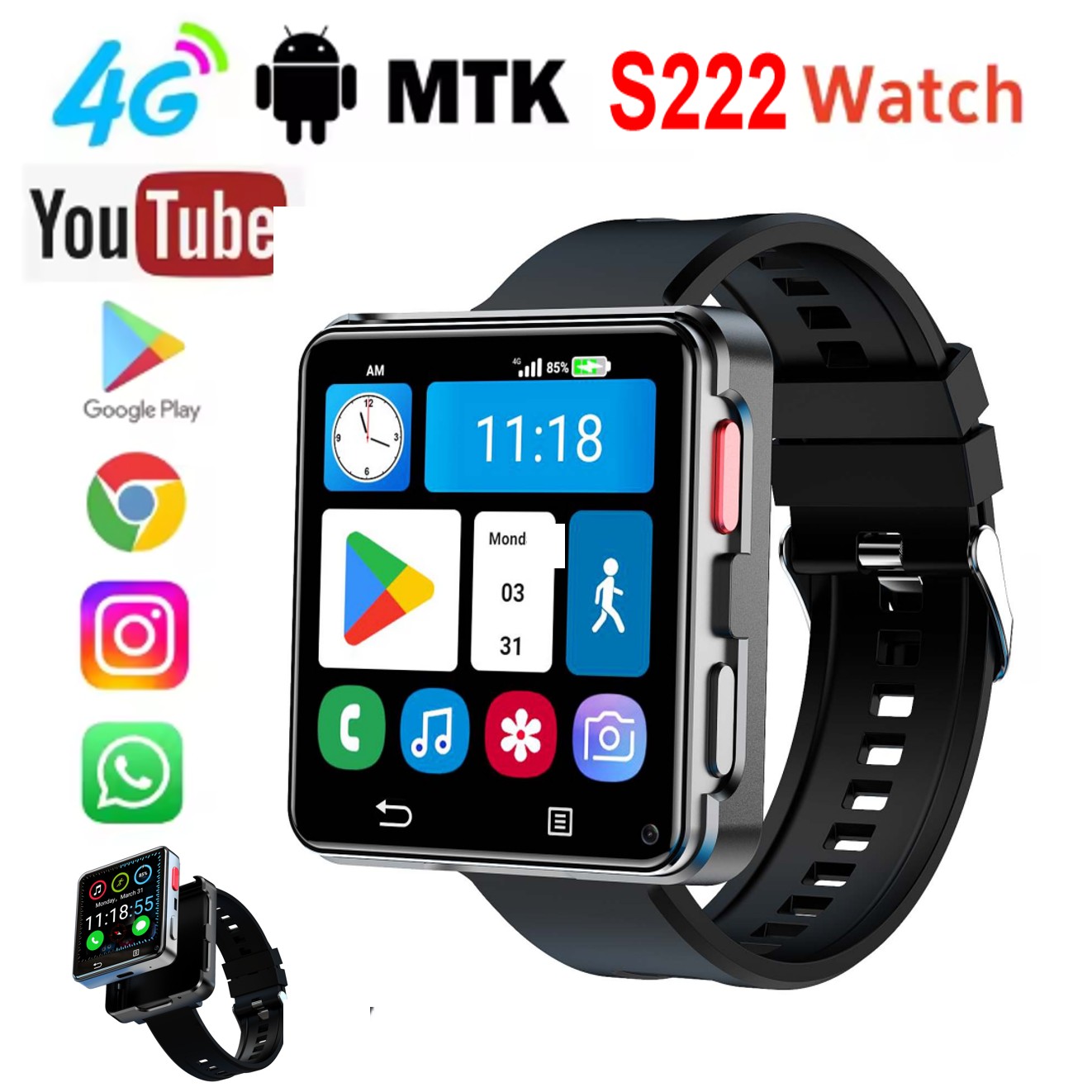 Montre connectée S222 4G avec  - Watch Smartwatch Android avis et prix