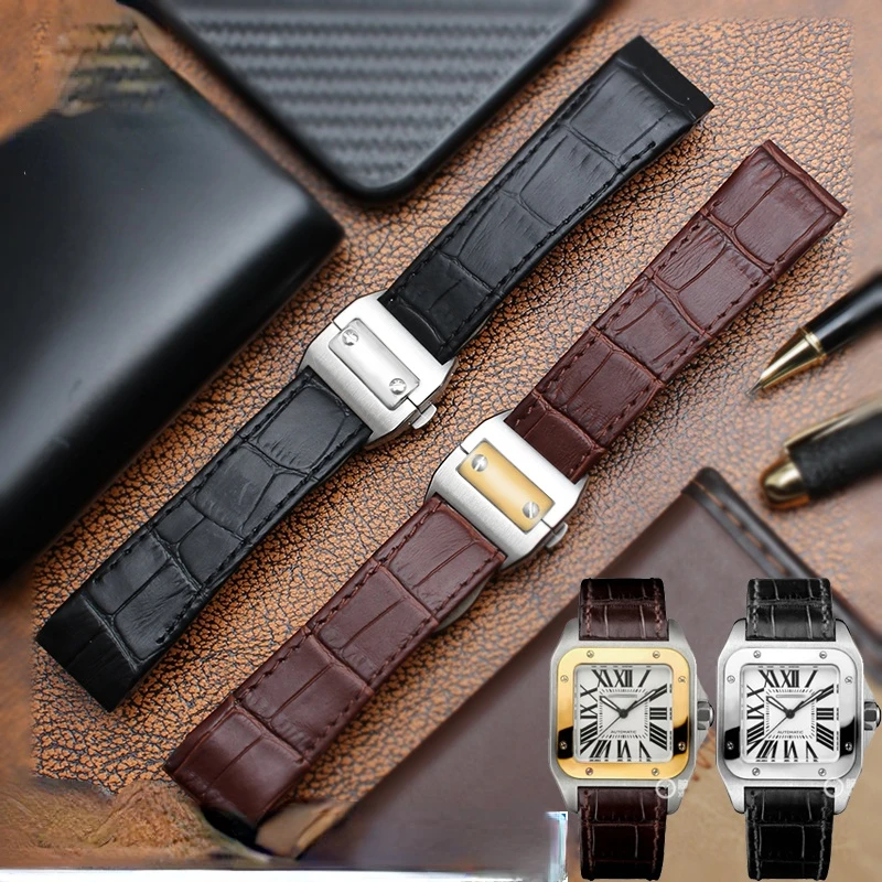 Bracelet de montre en cuir vér - Cartier Watch Tank avis et prix