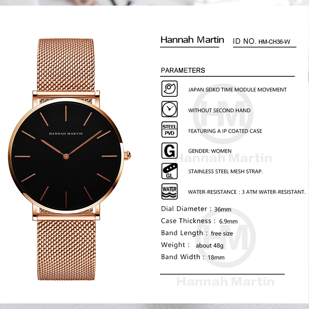 Hannah Martin Top marque montr - Minimalist Thin Watch avis et prix