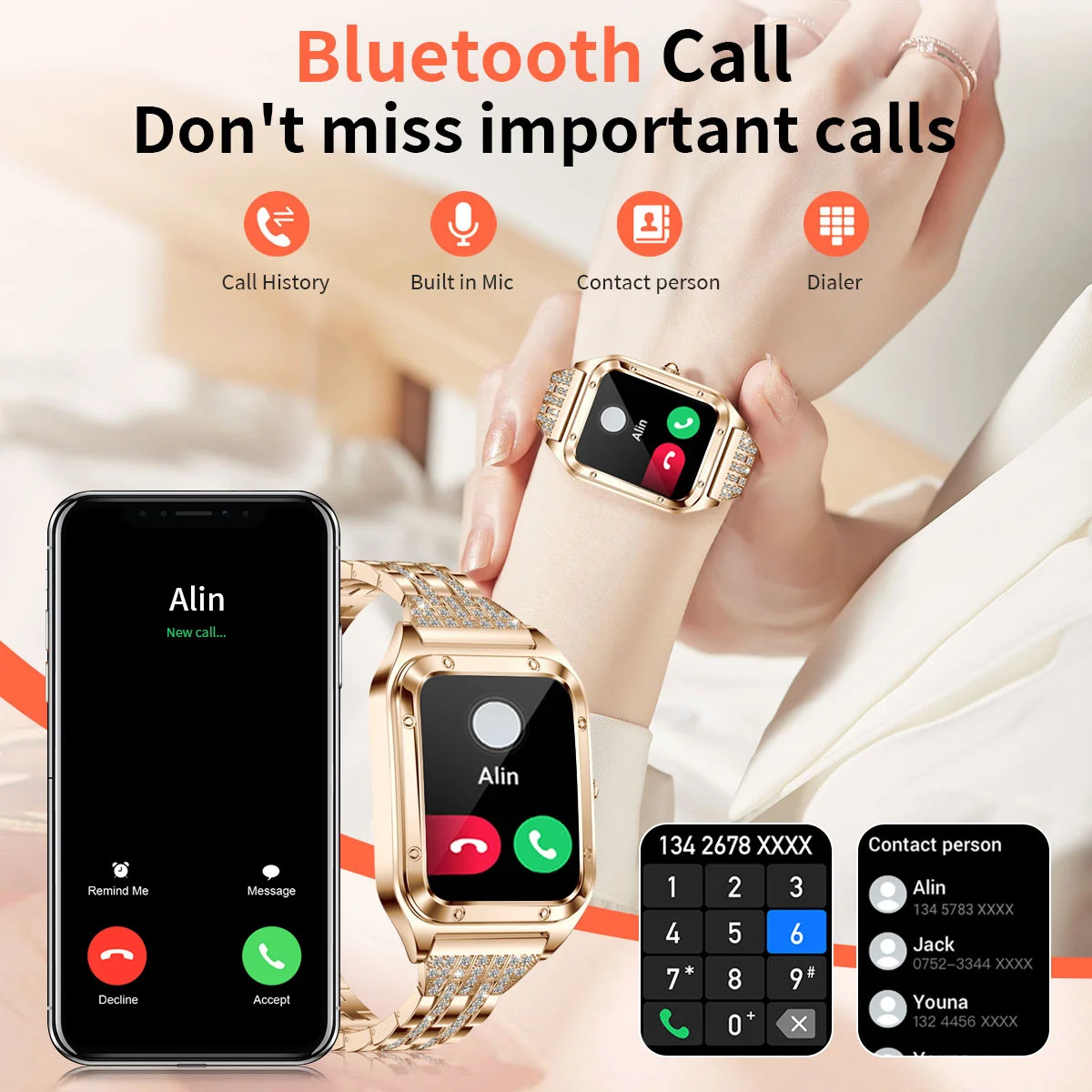 Montre intelligente de luxe po - Smartwatch Ladies Watches For Women avis et prix